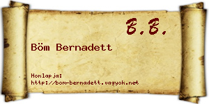 Böm Bernadett névjegykártya